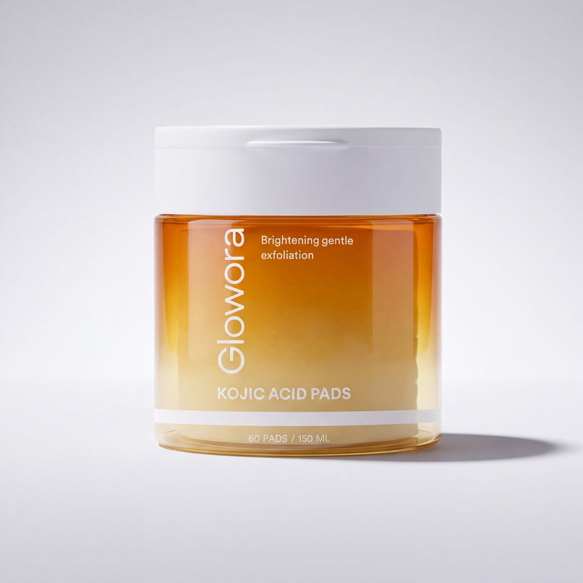 Pot Kojic Acid Pads van Glowora met witte deksel en oranje verloop