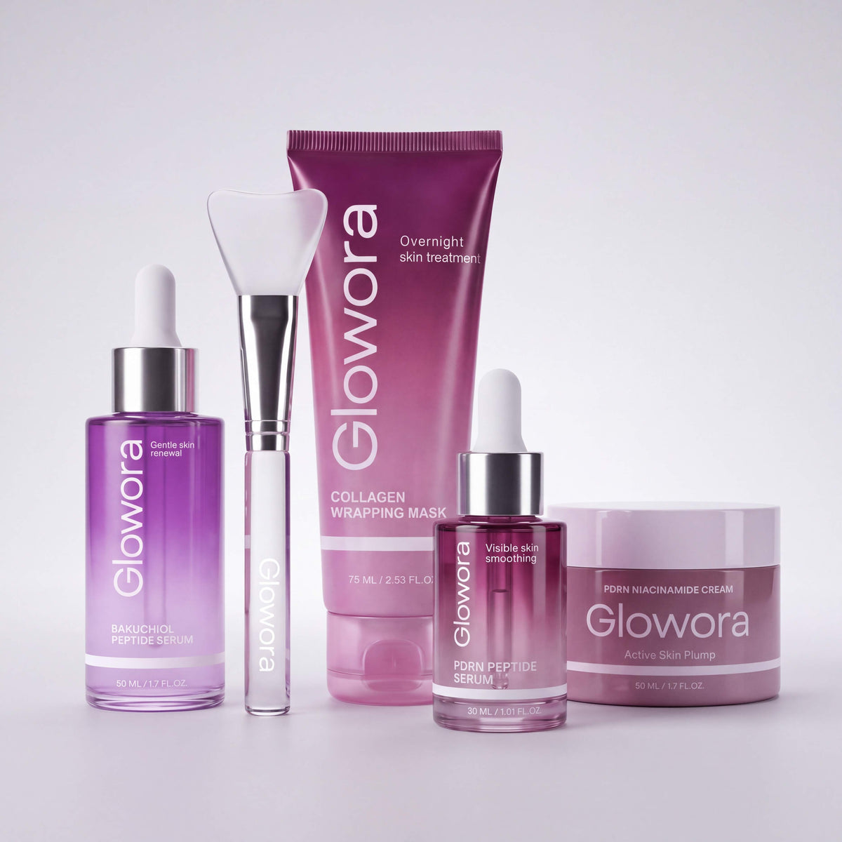 Anti-Aging Set met beide serums, Collageen Wrapping Masker, PDRN Niacinamide Crème en kwast