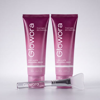 Bestseller Mask Duo met twee Collageen Wrapping Masker tubes en een applicatiekwast