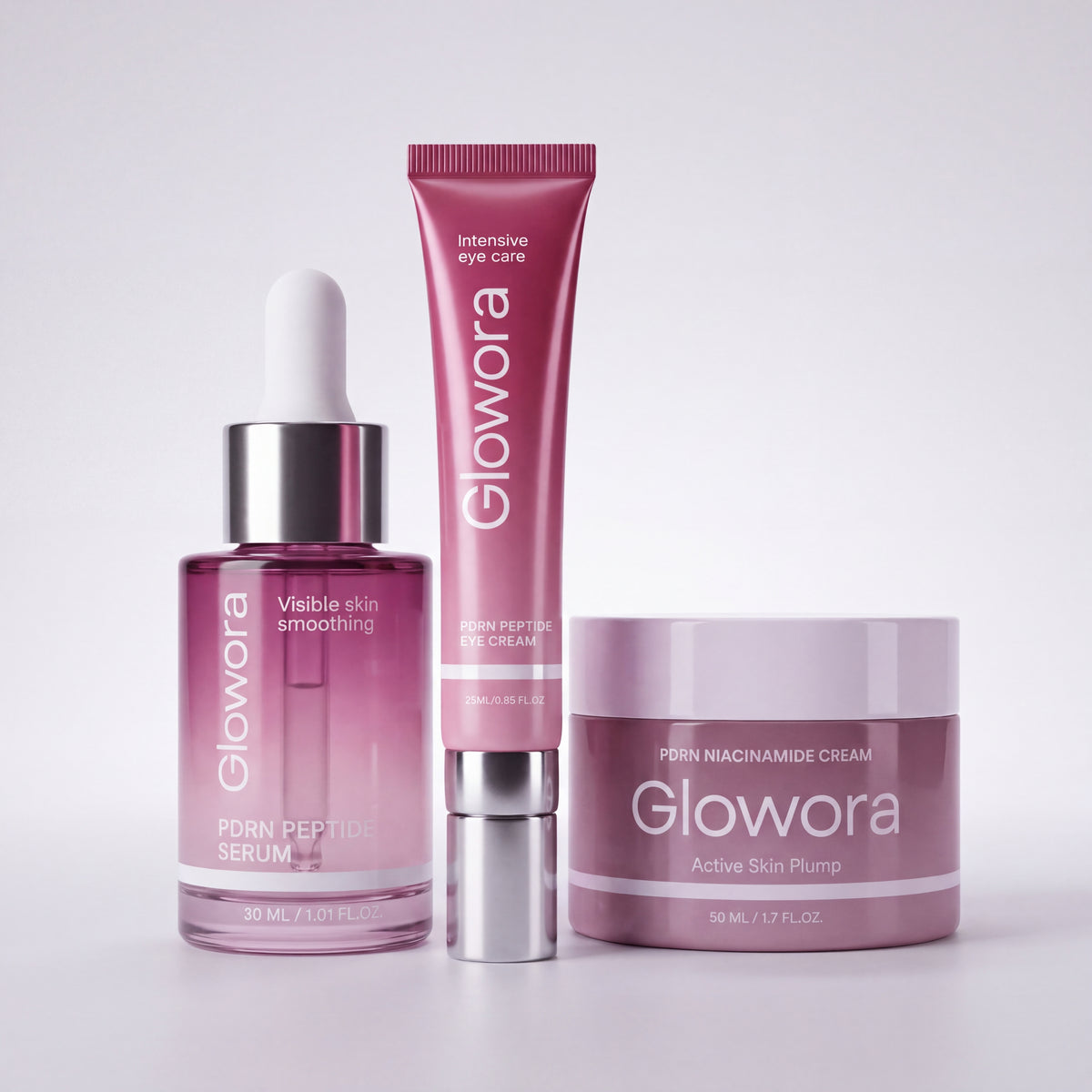 PDRN Pro Set met PDRN Peptide Serum, PDRN Peptide Oog Crème en PDRN Niacinamide Crème